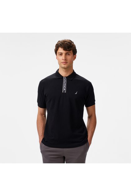 Erkek Siyah Classic Fit Polo Yaka T-Shirt