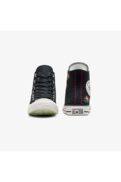 Converse Chuck Taylor Rose Cross Stich Unisex Siyah Sneaker