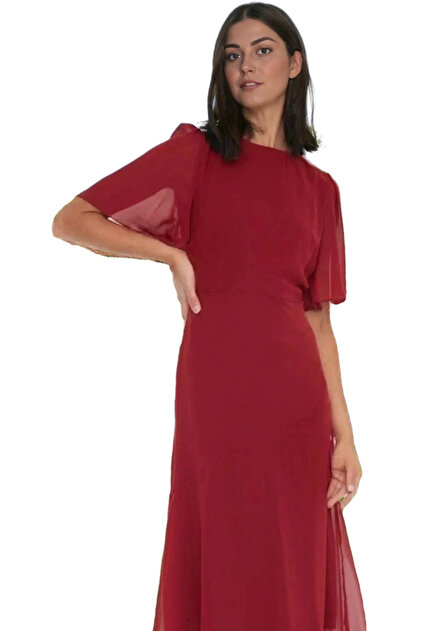 PayBuy Women's Chiffon A-Line Midi Dress Angel Sleeve Summer Casual Use  Indispensable in Summer- Trendyol