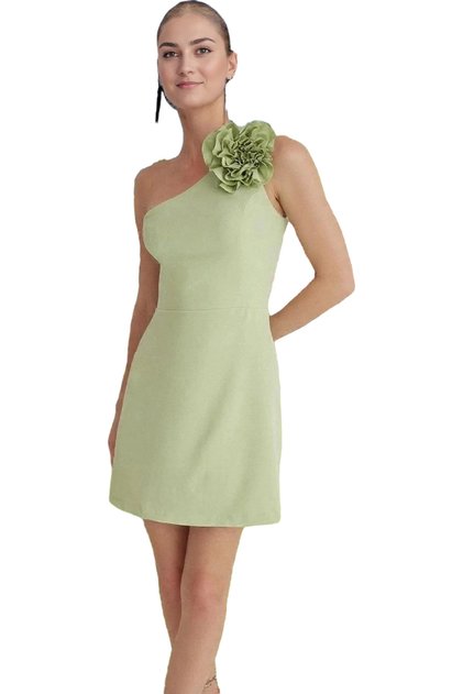 Women's A-Line Mini Evening Dress One Shoulder Rose Detail Summer Casual Daily Use Modern Design