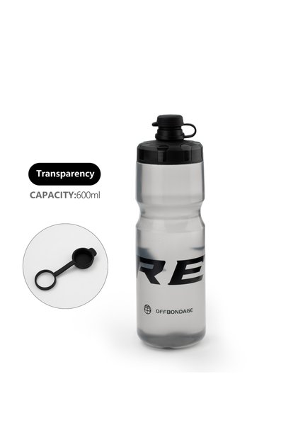 زجاجة مياه دراجة هوائية من OFFBONDAGE باللون الرمادي الداكن قابلة للضغط وزجاجة ركوب الدراجات غير قابلة للتشوه وخفيفة الوزن رياضية