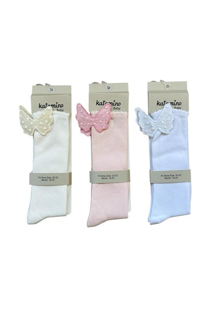 Butterfly Baby Girl Knee-Length 3-Piece Golf Socks Set