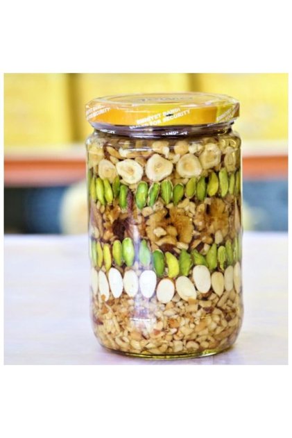 Organik Doğal Bal Aromalı Dilimlenmiş (BADEM,FINDIK,FISTIK,CEVİZ) Özel Karışım Çerez Tatlısı 720 gr