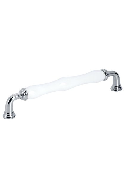 Porcelain Handle Cabinet Drawer Furniture Kitchen Handle Sapphire 160Mm-White-Chrome-Stk0799