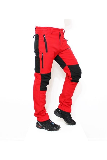Men's Red Outdoor Winter Softshell Pants