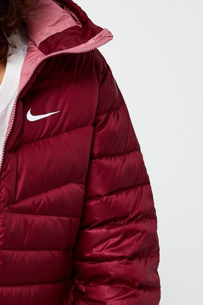 Nike Sportswear Down-Fill Windrunner Full-zip Bol Kesim Kaz Tüyü Mont Bordo Pancar - 4