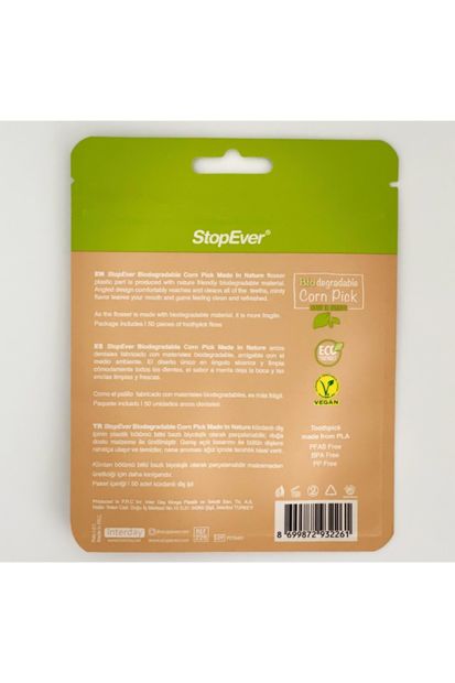 StopEver Biodegradable Corn Pick-vegan Kürdanlı Diş Ipi - 1x50 Adet - 3