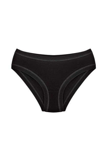 Women's Black Woven Solid Color Panties