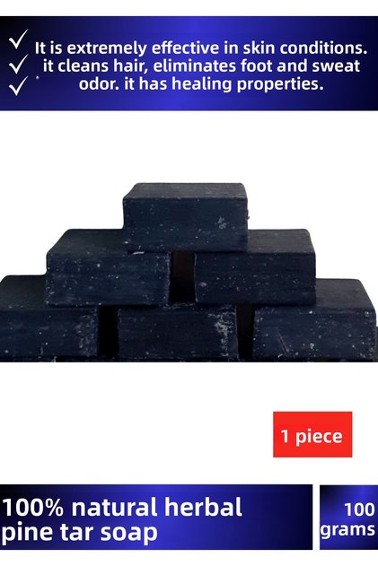 Special Production 100% Anti-Hair Loss Effective Skin Facial Hair Body Herbal Pine Tar Soap 1 Piece