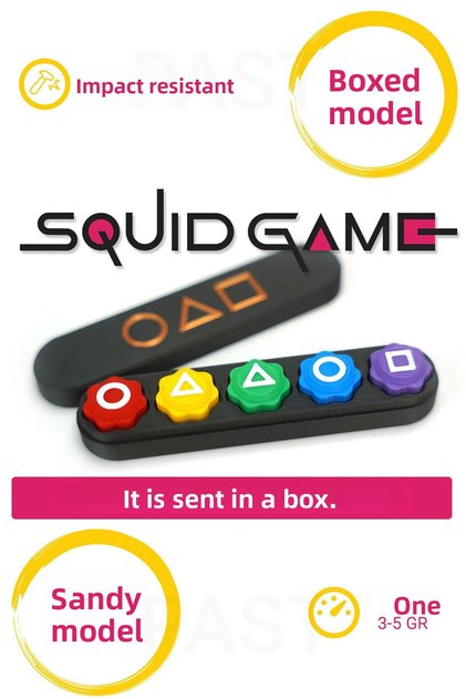 Boxed - Sand Squid Game Game 5 Stone Set Colored Stone Gonggi, Five Stones, Squid Game