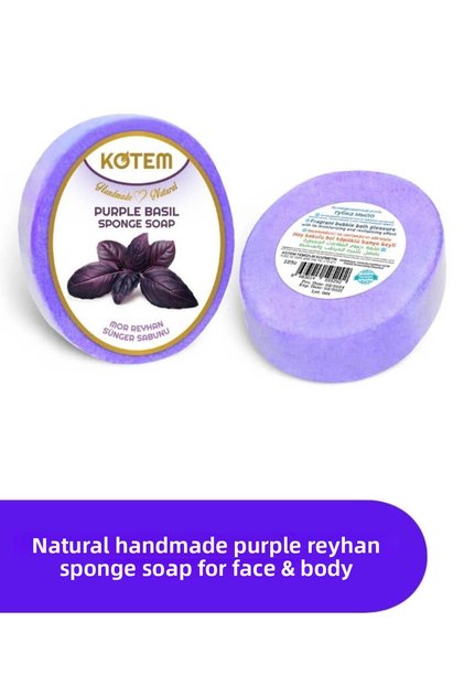 Skincare Fragrance Therapy Natural Purple Rosemary Handmade Sponge Shower Soap 125 Gr