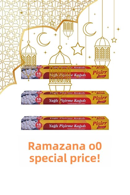 Cut Oily Baking Paper 16 Sheets 3-Piece Box Set Ramadan Special Advantageous Package