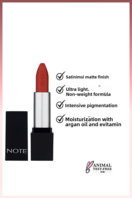 Note Cosmetics Mattever Lipstick Semi Matte Satin Finished Lipstick 17 Dress  Red - Red Brown- Trendyol