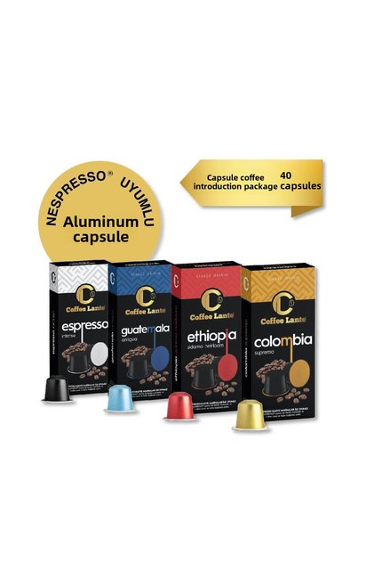 Aluminum nespresso compatible capsule coffee series 40 capsules
