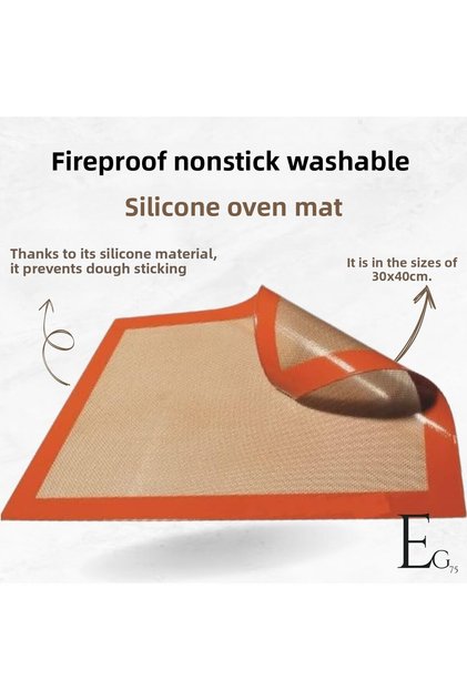 Silicone Oven Mat Fireproof Non-Stick Washable Reusable Suitable for Oven Tray
