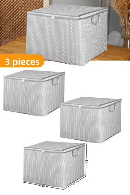 3 Pieces - Mini Size Gray Spotted Clothing / Duvet Cover - 45x40x30 cm