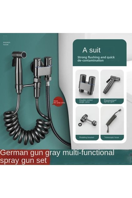 Bathroom Bidet Pressure Sprayer Bidet Faucet Toilet Hose Anthracite Color