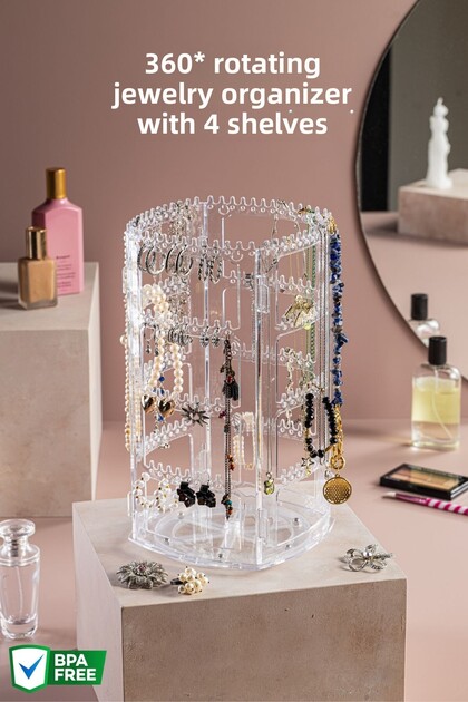 4 Shelf 360 ° Rotatable Multi-Purpose Organizer, Jewelry Organizer, Organizer