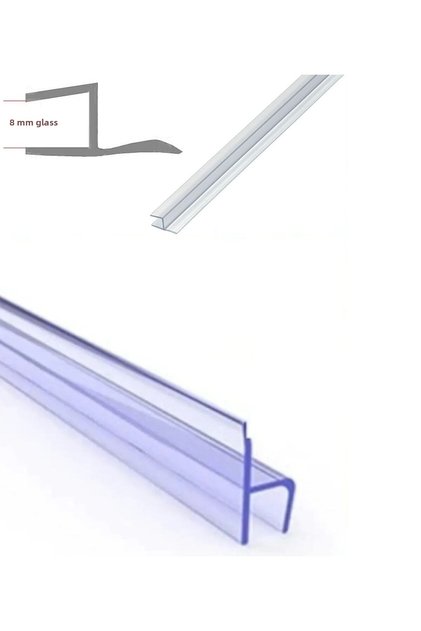 Folding Glass Sealant Transparent 8 mm H (2.50 cm Height 5-Piece Pack)
