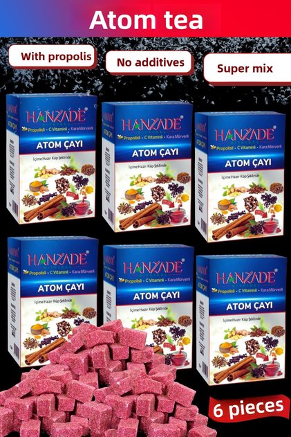 Atomic Tea with Propolis - Vitamin C - Black Elderberry Winter Tea 150 gr X 6 Pieces