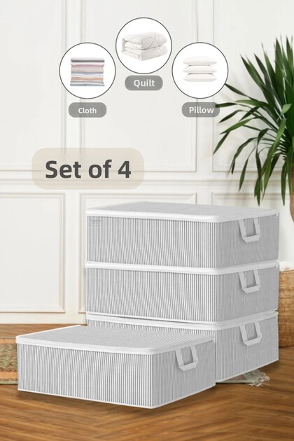 4-Piece Sofa Bed Base Type Pillow Clothing Storage Bag - Under Base Organizer Bag 50 X 30 X 22 Cm