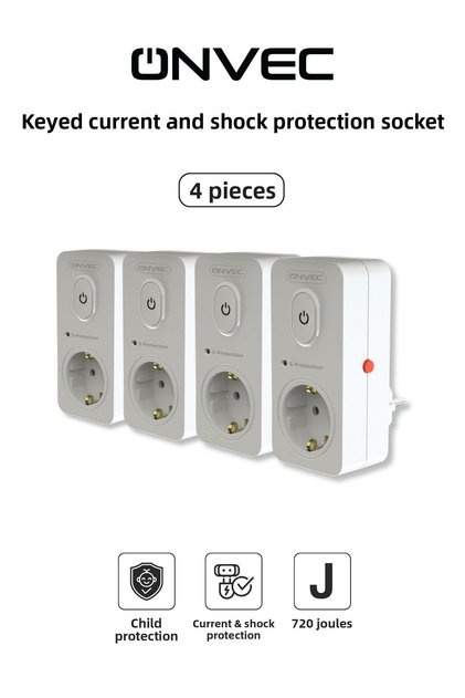 Basic Surge Protector with Switch 720 Joules Surge Protection – Set of 4