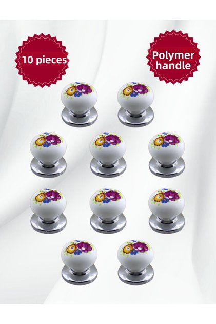 Polymer Plastic Knob with Chrome Top for Kitchen Drawer Cabinet Door Pack of 10 – Durable Design