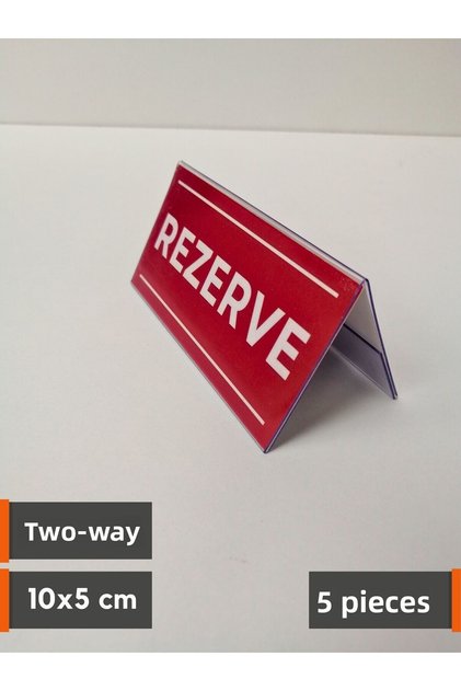 5 Pcs Reserved Sign Pvc Double Directional Notification Desktop Reserved Apparatus Table Reserve Red