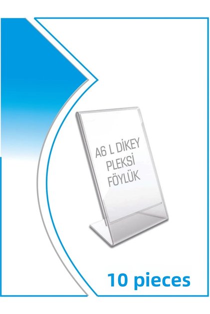 Kıraç Advertising A6 (10.5X15) Desktop L Type Vertical Plexiglass Foil Brochure Holder Price List 10 Pieces