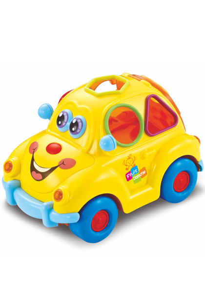 Super Fun Fruit Car with Shape Sorting, Lights & Sounds, Bump-and-Go Action, Educational Toy fo