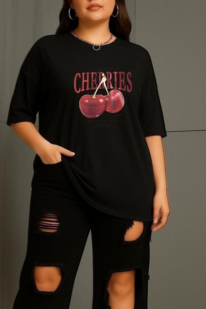 Plus Size Cherries Cherry Printed Unisex T-Shirt
