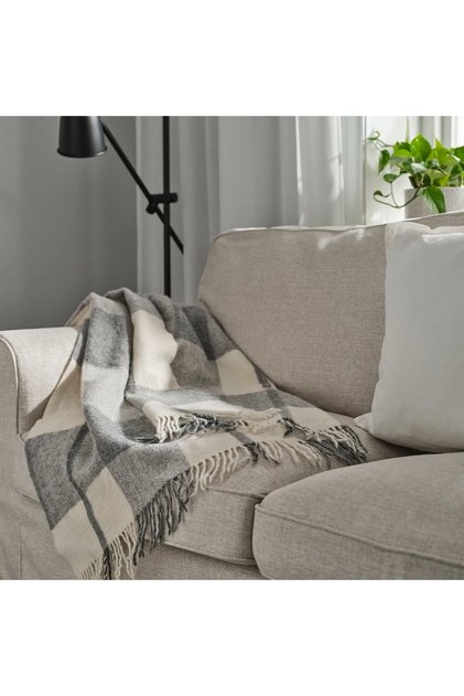 Myrull Cover/Blanket, Red, Light Grey, Light Brown 130X170 cm
