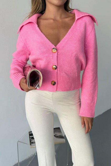 Shawl Collar Women's 3 Button Knitwear Cardigan