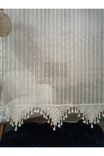Buldan Work Authentic Macrame Hand Lace Basement Local Breeze Tulle Curtain Width X Boy Shape