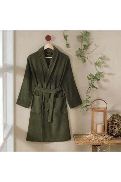 Şalyaka Cotton Bathrobe Khaki S/M