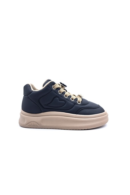 Black Women's Sneaker Shoes with Emoji Ornament Detail