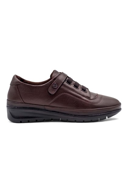 7666 Women's Khaki Leather Comfort Shoes
