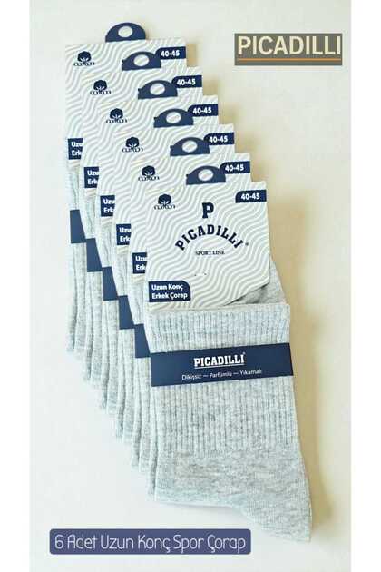 6 Pack Cotton Sport Medium Socks Flexible Elastic Sports Socks Comfortable Socks Gray