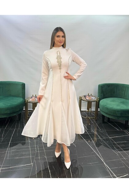 white christmas dresses Mikado A-Line Wedding Dress with Straight Neckline, Bubble-Hem Skirt & –  Think Bridal main image 1