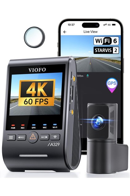 A329S 4K 60FPS Dash Cam Front and Rear