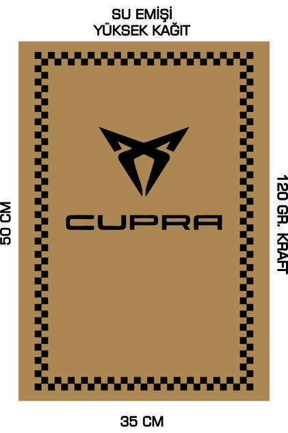 35x50 120 Gr. Kraft Kağıt Oto Paspası Cupra 50 Adet Yatay 50 Adet Dikey