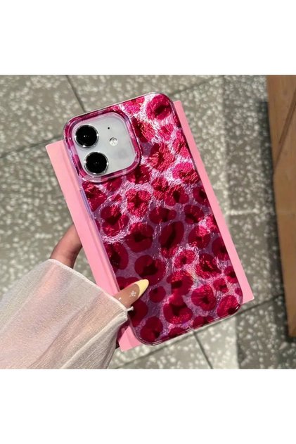 iPhone 11 Aurora Red Leopard Design Glossy Soft Sides Protective Phone Case