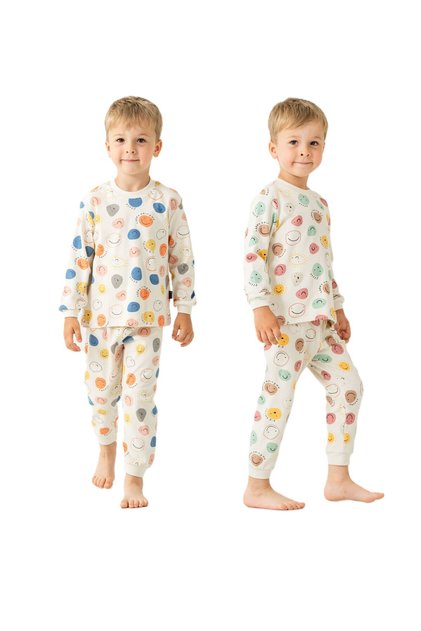 Boys / Girls Children's O Neck Long Sleeve Pajamas Suit Cute Emojis