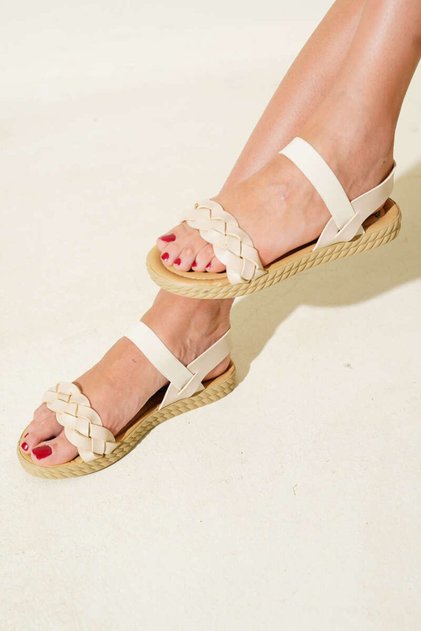 Knitted Detailed Women's Sandals
