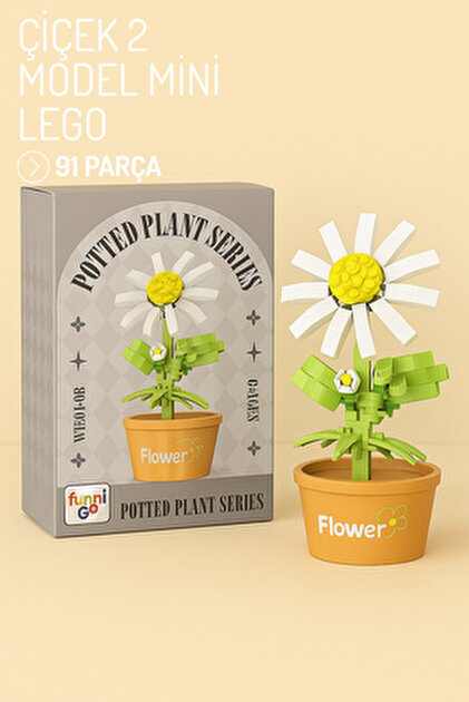 ZephiaStore Saksıda Gül Bricks Çiçek Yapı Oyuncaklar Potted Plant