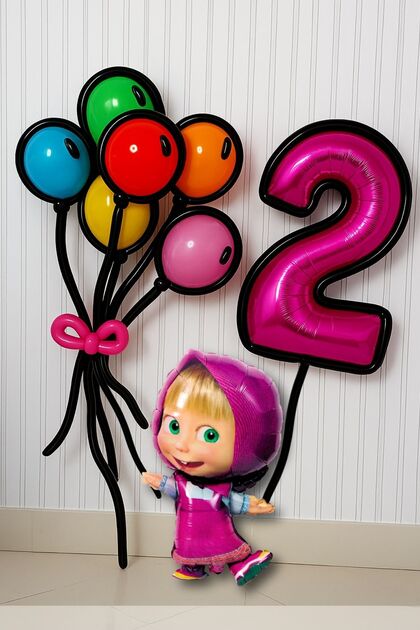 2 Years Licensed Large Size Tongs Big Bear Balloon Set Tongs Balloon Birthday Gold Number Balloon Set