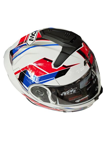 CTVR Ls5 Helmets Çeneden Açılır Kask Vizörlü Beyaz - Kırmızı