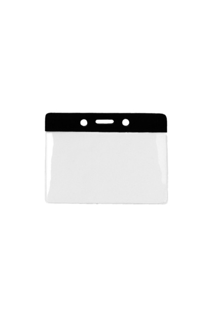 Suport ecuson orizontal cu banda color, 94 x 79 mm, Negru