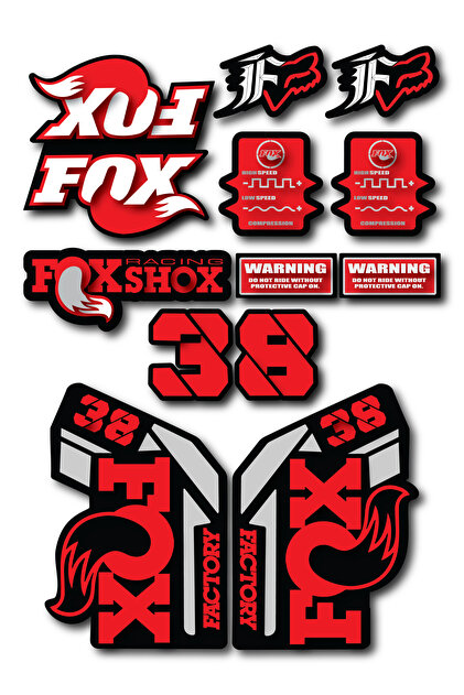 ca kay bu Fox 38 Bisiklet Maşa Sticker Seti – 15 Parça | Fox