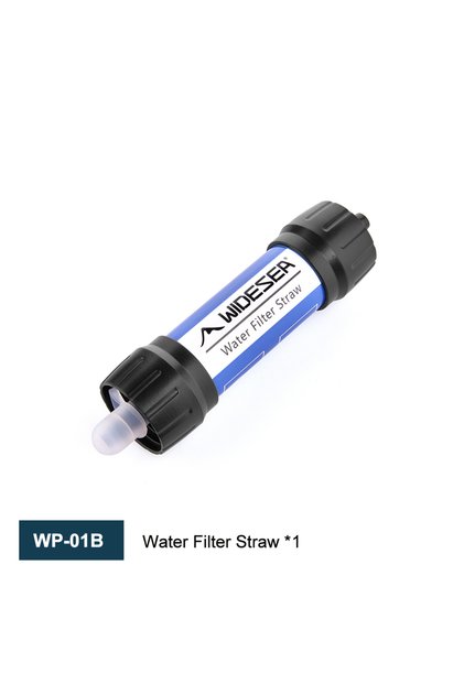 Blue Camping Outdoor Water Purifier 0.01Micron Filtration Portable Reusable Straw Type Use O